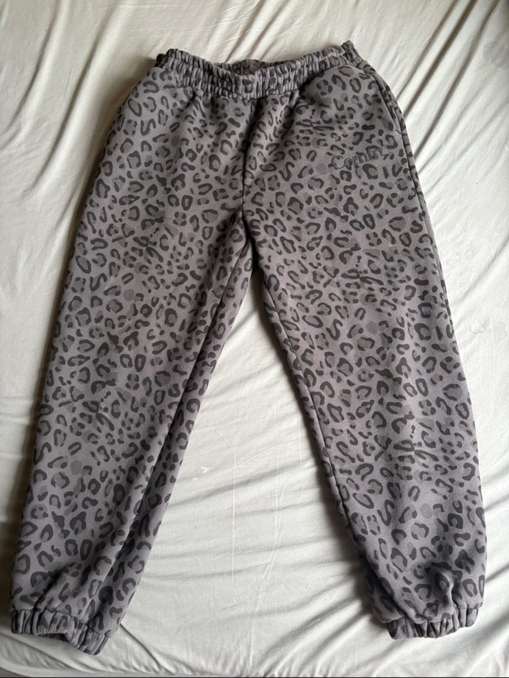 Comfrt Clothing Gray Leopard Print Jogger Pants & Hoodie set